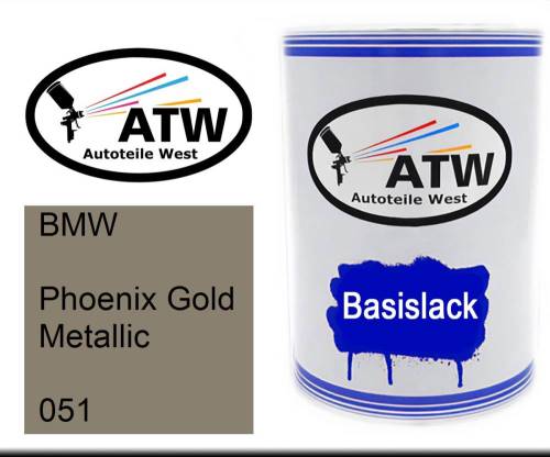 BMW, Phoenix Gold Metallic, 051: 500ml Lackdose, von ATW Autoteile West.